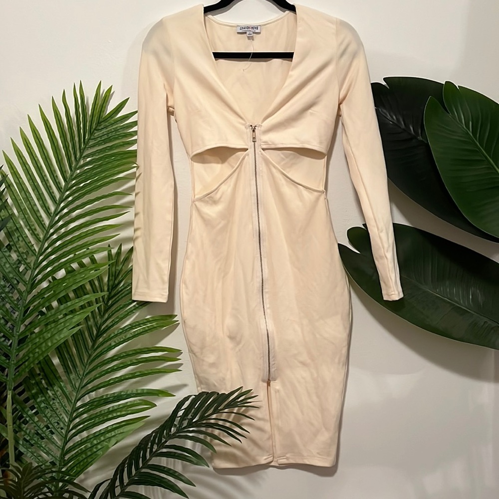 Cut Out + Gold Zip Dress